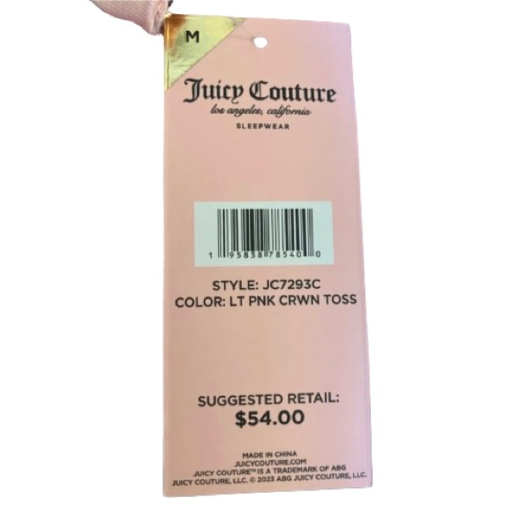 NEW Juicy Couture Pink Button Up Shirt And Shorts Pajama Set Size Medium - Picture 12 of 14